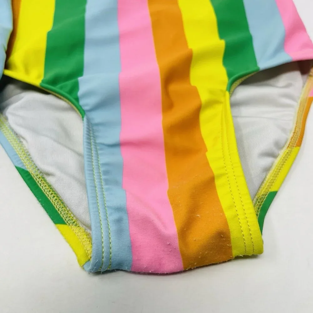 Old Navy Baby Girls 18-24 Months Striped/Solid One Piece Swimsuit 2-Pack 1064‎